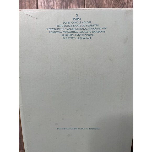 PARTYLITE BONES METAL Skeleton Halloween Tealight CANDLE HOLDER RETIRED NIB15.5" - Picture 9 of 12